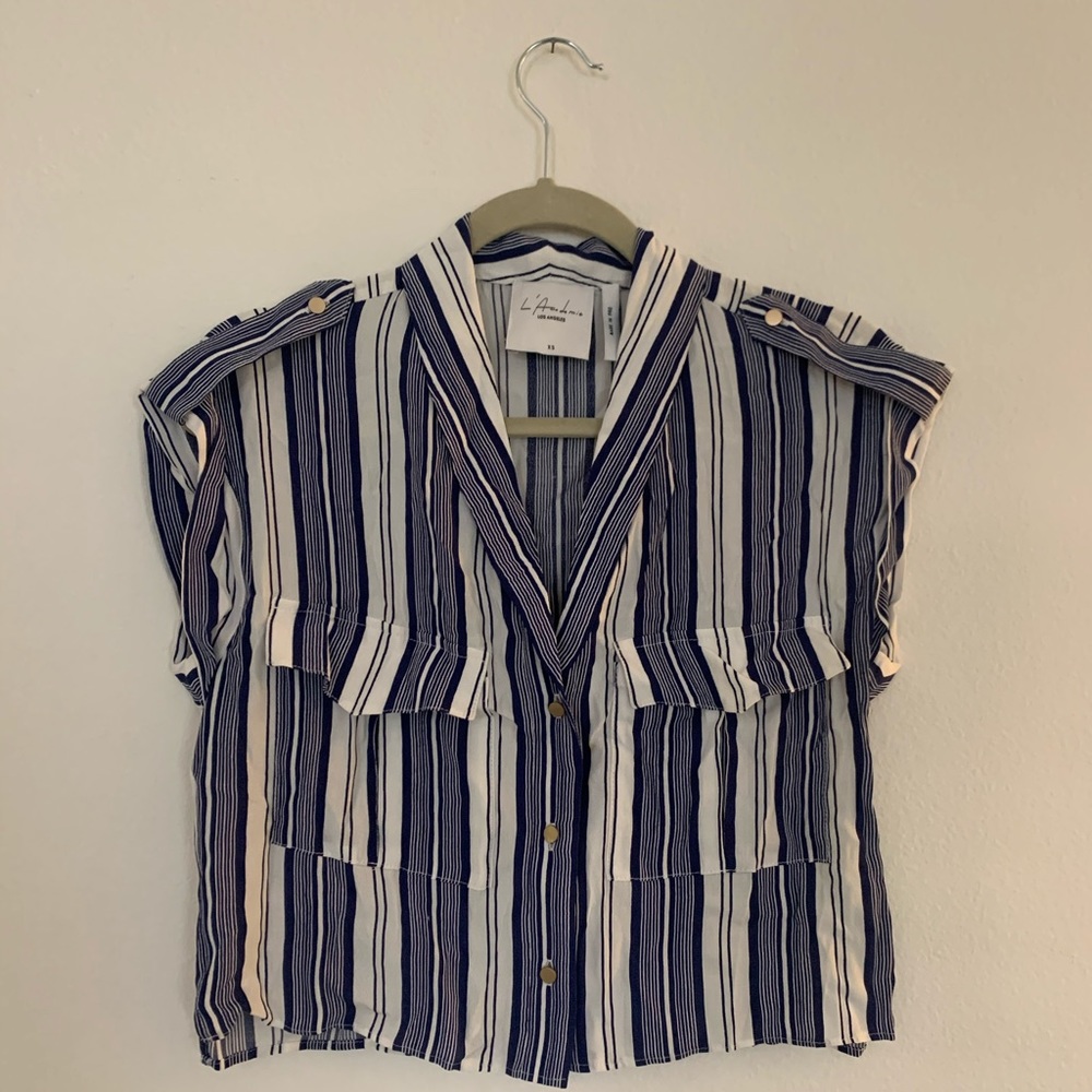 L’ Academie Crop Button Up